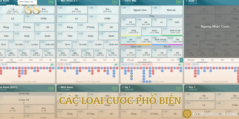 5 loại cược của trò chơi xổ số Keno 
